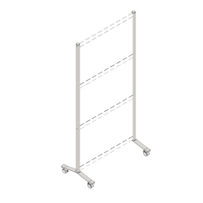 Lorell Adaptable Panel Legs for 71"H Configuration, Silver (LLR90271)