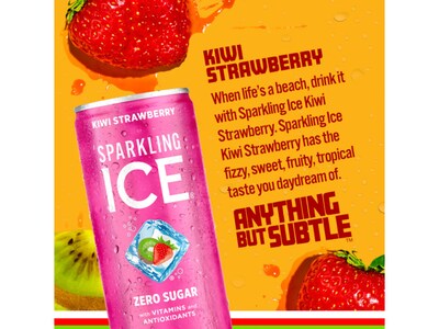 Sparkling Ice Mini Kiwi Strawberry Flavored Sparkling Water, 7.5 fl. oz., 10 Cans/Pack, 3 Packs/Carton (FG00591)