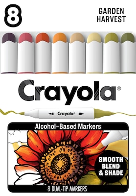 Crayola Garden Harvest Alcohol-Based Markers, Twin Tip, Assorted Colors, 8/Pack (58-6808)