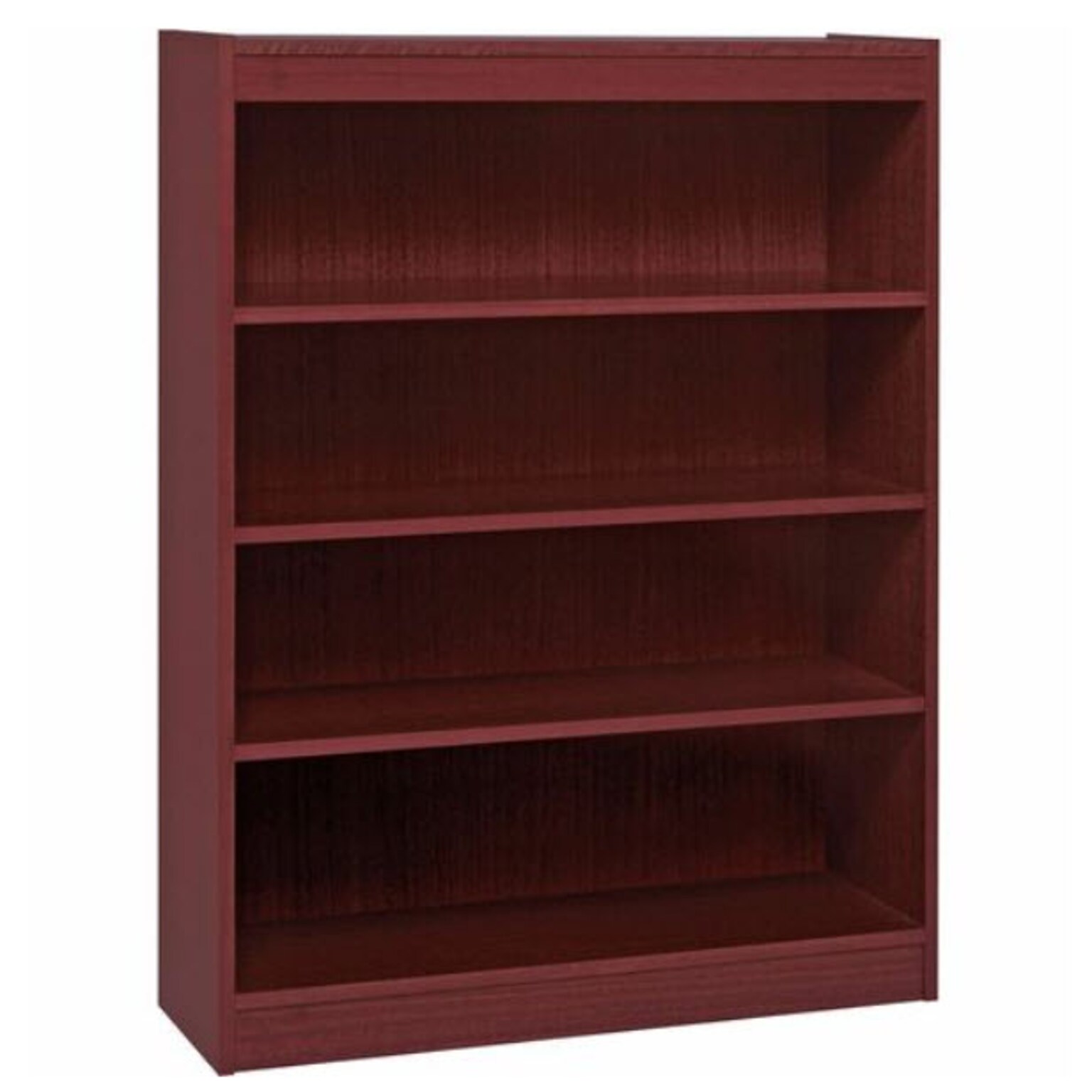 LLR Veneer Panel Bookcase, Mahogany, 3-Shelf, 48H x 36W x 12D