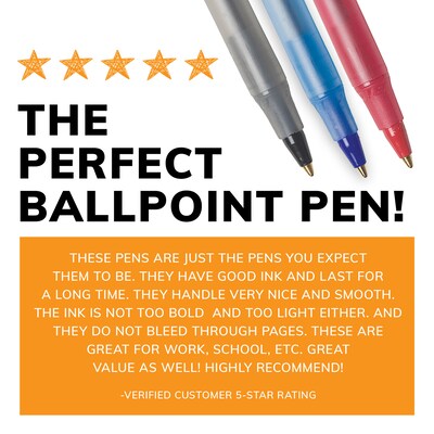 BIC Round Stic Xtra-Life Ballpoint Pen, Medium Point, 1.0mm, Assorted Ink, 60/Pack (GSM609-AST)