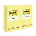 Post-it Notes, 4 x 6, Canary Collection, 100 Sheet/Pad, 12 Pads/Pack (659-YW)