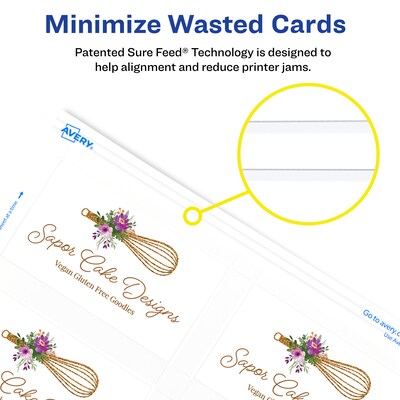 Avery Clean Edge Business Cards, 2" x 3 1/2", Matte White, 1000 Per Pack (5874)
