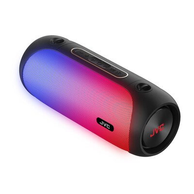 JVC Illuminated Portable Wireless Bluetooth Speaker, Water Resistant, Black (SPPA7BTB)