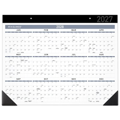 2027 AT-A-GLANCE Contemporary 21.75" x 17" Monthly Desk Pad Calendar, White/Black (SK24X-00-27)