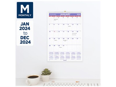 2024 AT-A-GLANCE 12" x 17" Monthly Wet-Erase Wall Calendar (PMLM02-28-24)