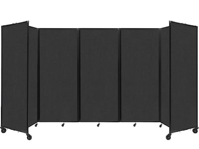 Versare The Room Divider 360 Freestanding Folding Portable Partition, 82H x 168W, Black Fabric (11