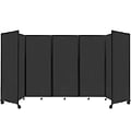 Versare The Room Divider 360 Freestanding Folding Portable Partition, 82H x 168W, Black Fabric (11