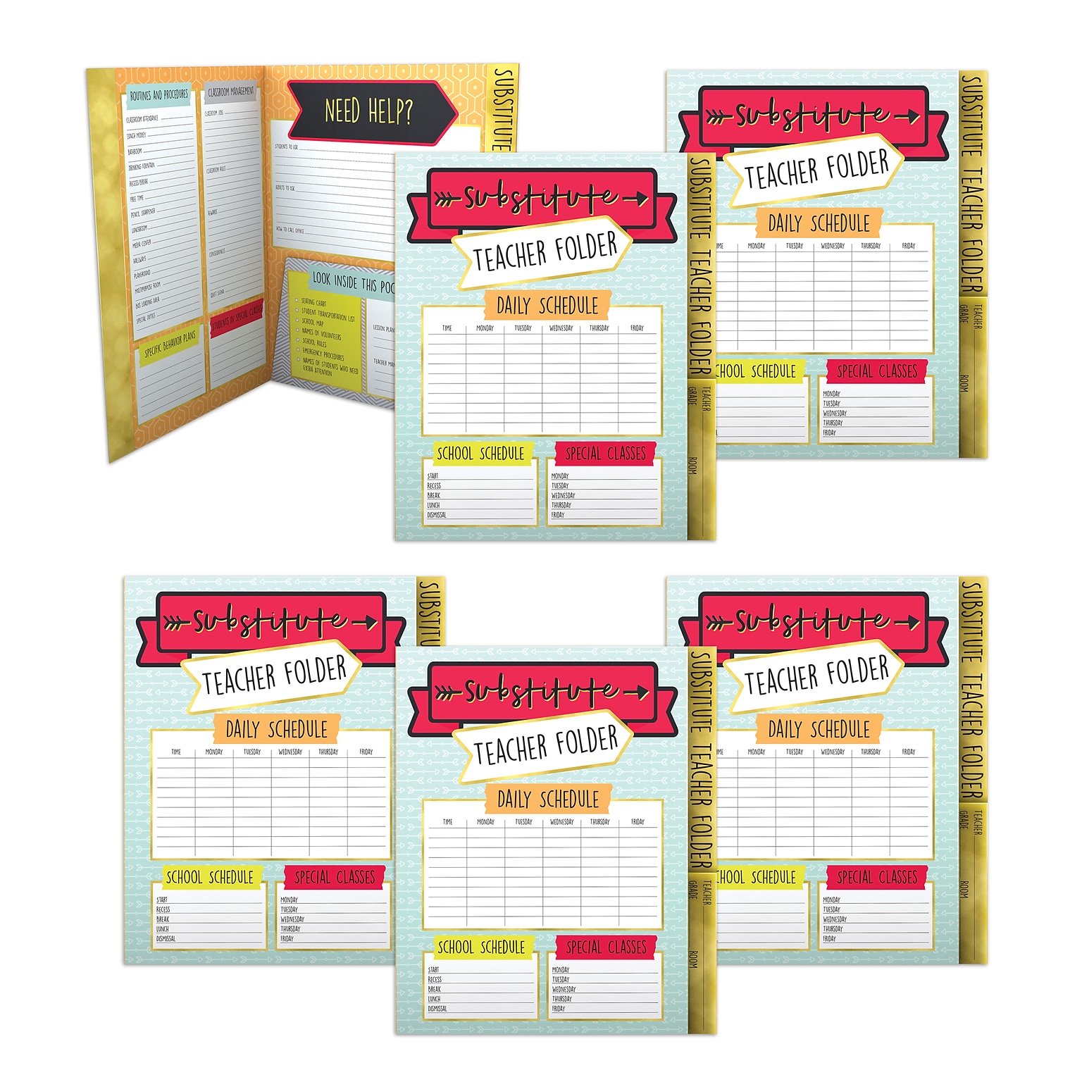 Carson Dellosa Education 6-pack Aim High Substitute Teacher Folder