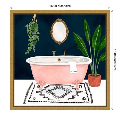 Amanti Art Boho Bath II by Victoria Borges Framed Canvas Wall Art Print, 16" x 16" (A42675040729)