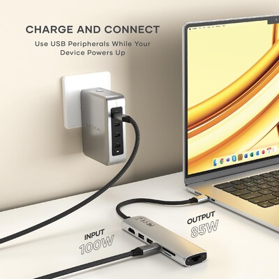 Satechi 7-in-1 USB-C Slim Multiport Adapter with Ethernet, Silver (ST-P7SS)