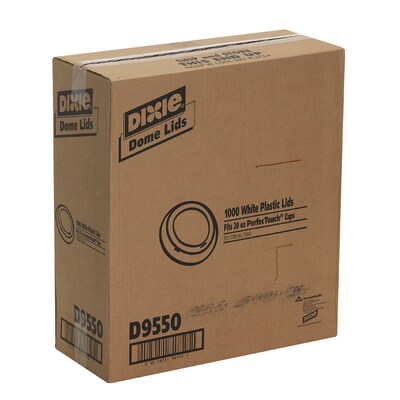 Dixie Dome Plastic Hot Cup Lid, 20-24 oz., Black, 1000/Carton (D9550B)