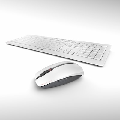 Cherry Stream Desktop Wireless Keyboard and Mouse Combo, Light Grey (JK-8502US-0)