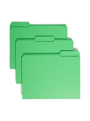 Smead File Folders, Reinforced 1/3-Cut Tab, Letter Size, Green, 100/Box (12134)