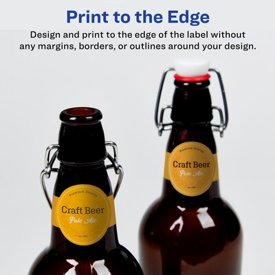 Avery Laser/Inkjet Decorative Edge Waterproof Multipurpose Labels, 7.75"  x 1.5", White, 250/Box (94118)