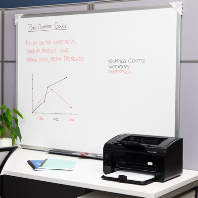 Mind Reader Dry-Erase Whiteboard Wall Mount With Eraser Marker Shelf, 36 x 48 (OFFBOARD-WHT)