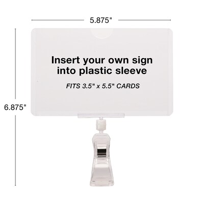 Global Printed Products Card Holder, 3.5" x 5.5", Clear Plastic, 3/Pack (CLIP-35X55)