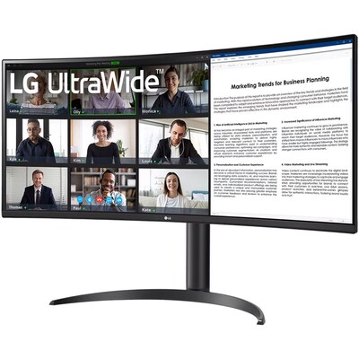 LG UltraWide 34" Curved 100Hz LCD Monitor, Textured Black (34BR55QC-B)