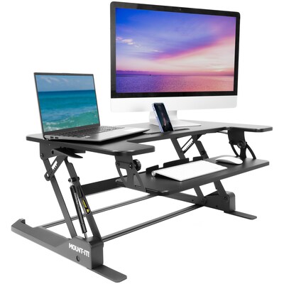 Mount-It! Mount-It! 36"W Rectangular Adjustable Standing Desk Converter, Black (MI-7926)