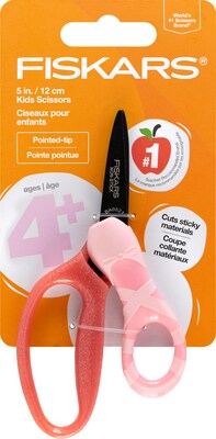 Fiskars MVP Dance 5 Stainless Steel Kids Scissors, Pointed Tip (1073415)