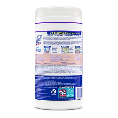 Lysol Dual Action Disinfecting Wipes, Citrus Scent, 75 Wipes/Canister, 6 Canisters/Carton (1920081700CT)