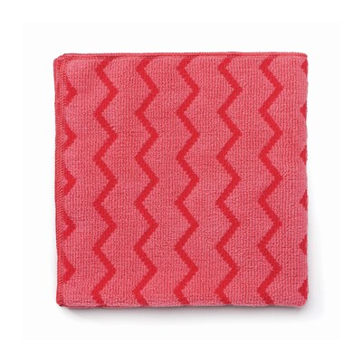 Rubbermaid HYGEN Microfiber Cleaning Rags, 16" x 16", Red, 12 Rags/Pack (FGQ62000RD00)