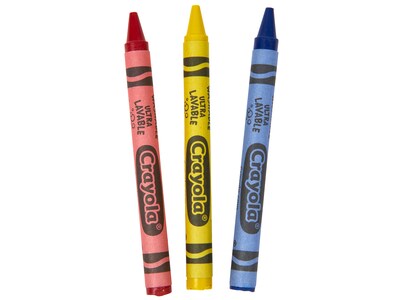 Crayola Washable Crayons, Assorted Colors, 3/Pack, 360 Packs/Carton (520743)