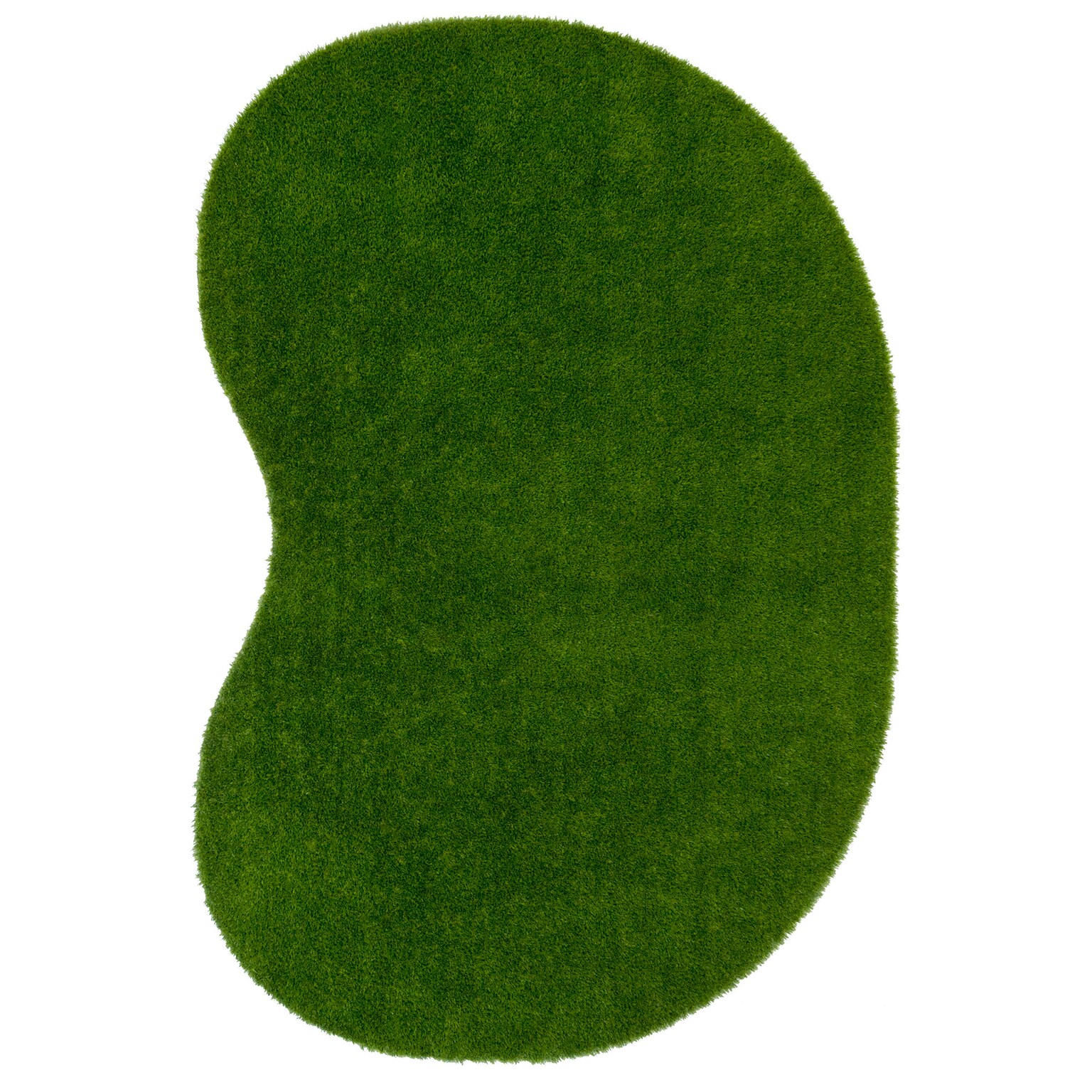 Joy Carpets GreenSpace Polyethylene 4 x 6 Jellybean Machine Tufted Rug, Green (624NN)