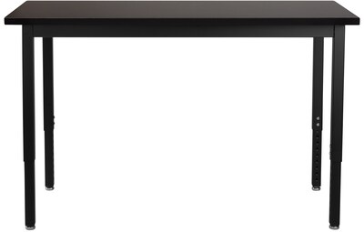 National Public Seating SLT Series Height Adjustable Utility Table, 24W x 72D, Black (SLT3-2472C)