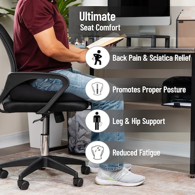 Mind Reader Air-Cloud Booster Seat Cushion with Carry Handle, Black (CBOOST-BLK)