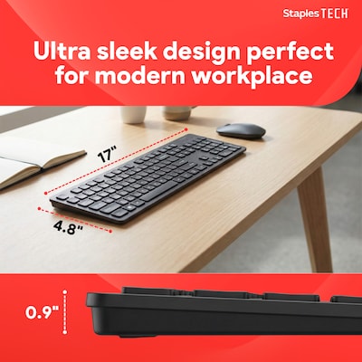 Staples TECH Slim Wireless Keyboard (ST63015)