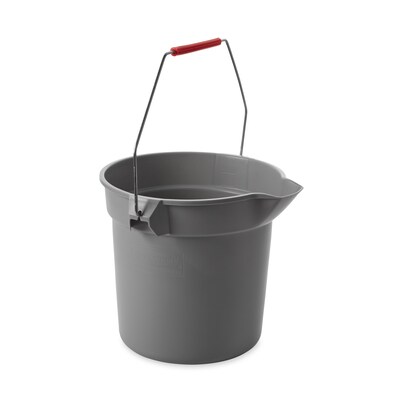 Rubbermaid Brute Plastic Bucket, 10 Quart, Gray (FG296300GRAY)