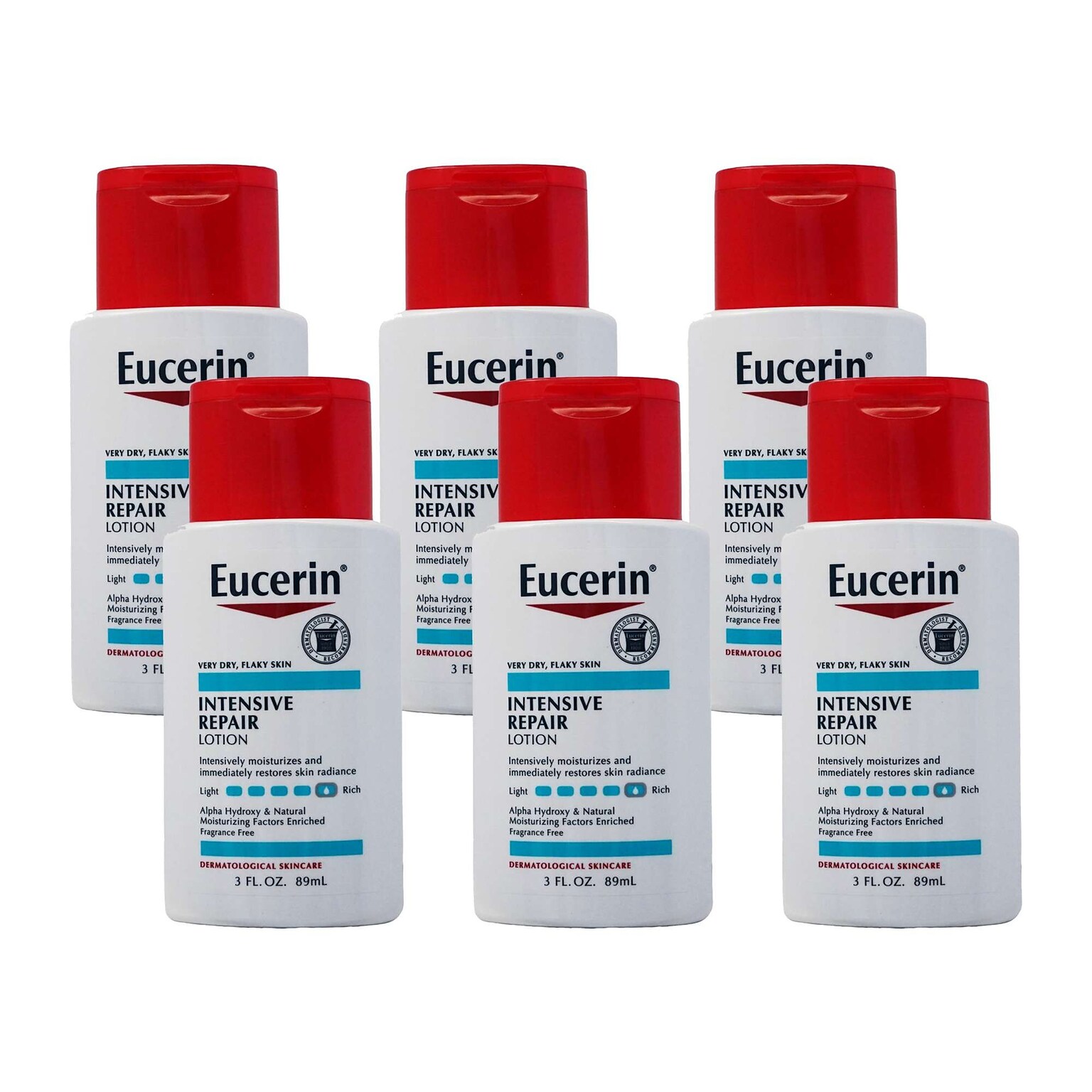 Eucerine Intensive Repair Very Dry Skin Lotion, 3 oz Bottle, 6 Bottles/Bag, 12 Bags/Carton