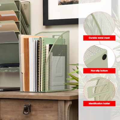 Staples Metal Mesh File Organizer, Sage Green (ST63832)