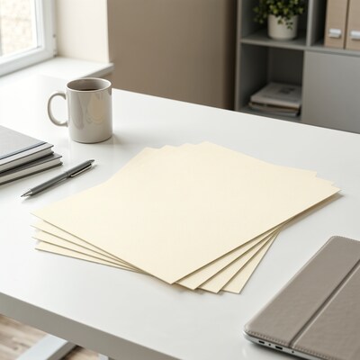 Quill Brand® Cover Stock Paper, 8 1/2 x 11, Cream, 250 Sheets