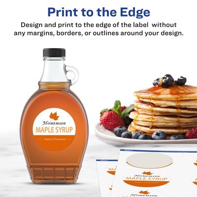 Avery Laser/Inkjet Round Multipurpose Labels, 3" Dia, 48 Labels/Pack (94513)