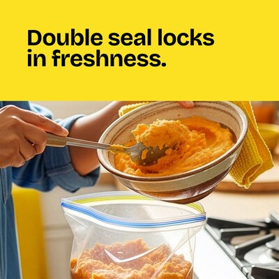 Glad Double Zipper Sandwich Bag, 50 Bags/Box (57263)