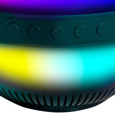 QFX True Wireless Portable Bluetooth Speaker with LED Party Lights & FM Radio, Black (BT-27)