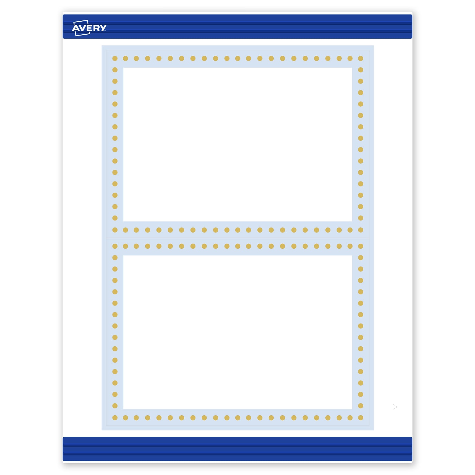 Avery Gold Dots with Blue Border Matte Blank Card, White, 20/Pack (S00-DMN)