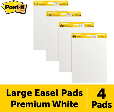 Post-it Super Sticky Easel Pad, 25" x 30", 30 Sheets/Pad, 4 Pads/Pack (559-VAD-4PK)