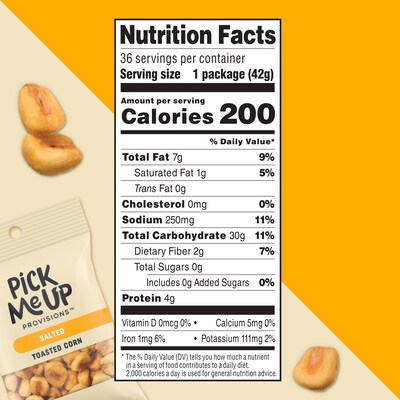 Pick Me Up Provisions™ Salted Toasted Corn, 1.5 oz., 36 Bags/Box (PM63393)