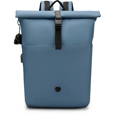 SwissDigital LAMONE Rolltop Laptop Compatible Backpack, Medium, Dark Blue (SD1681-16)