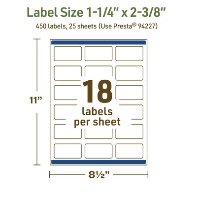 Avery Dissolvable Rectangle Multipurpose Labels, 1-1/4" x 2-3/8", Off-white, 450/Pack (94227)