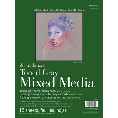 Strathmore 400 Series 9 x 12 Mixed Media Sketch Pad, 15 Sheets/Pad, 2/Bundle (STTP462309-2)
