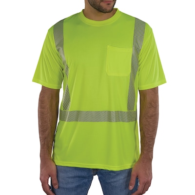 GloWear 8292 High Visibility Short Sleeve T-Shirt, ANSI Type R Class 2, Lime, 5XL (22239)