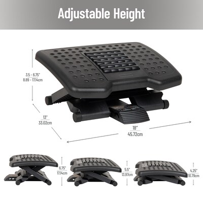 Mind Reader Anchor Collection Tilt Adjustable Footrest, Black (FTROLL-BLK)