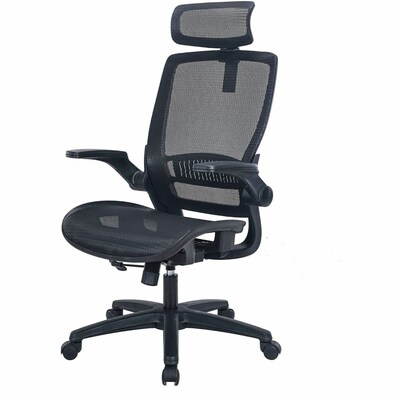 Lorell Lanser Mesh Swivel Executive Chair, Black (LLR63211)