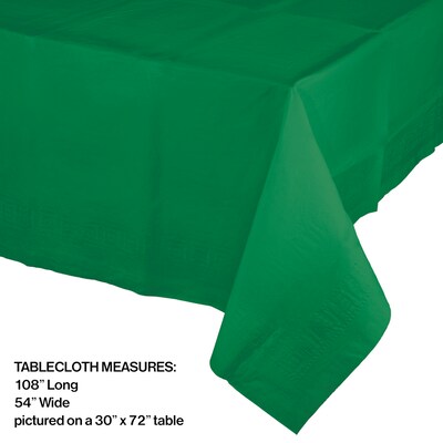 Creative Converting Touch of Color Paper Tablecloth, Emerald Green, 6/Pack (710201)