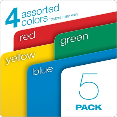 Pendaflex File Pockets, Reinforced, 3 1/2" Expansion, Letter Size, Assorted Colors, 5/Box (51524E5 ASST)