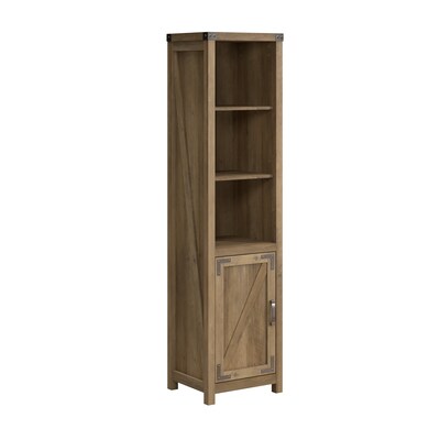Bush Furniture Knoxville 72"H 5-Shelf Bookcase with Door, Reclaimed Pine (CGB118RCP-03)